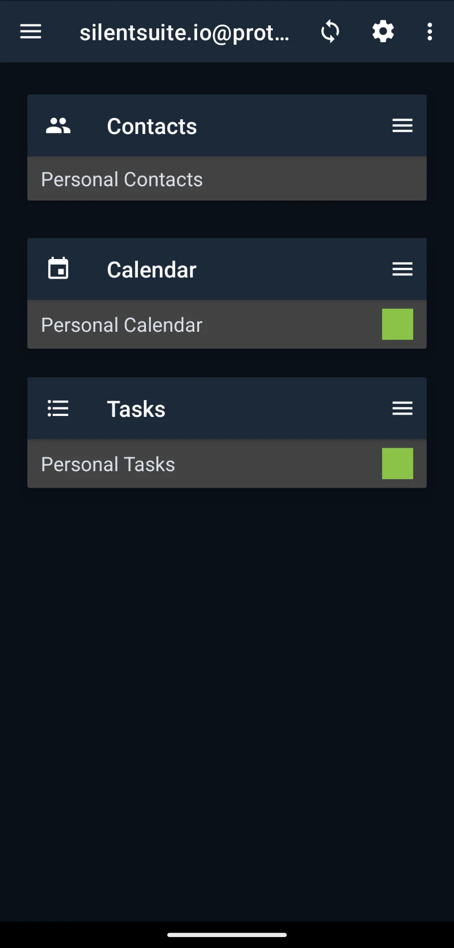 Bridge — accounts overview, dark