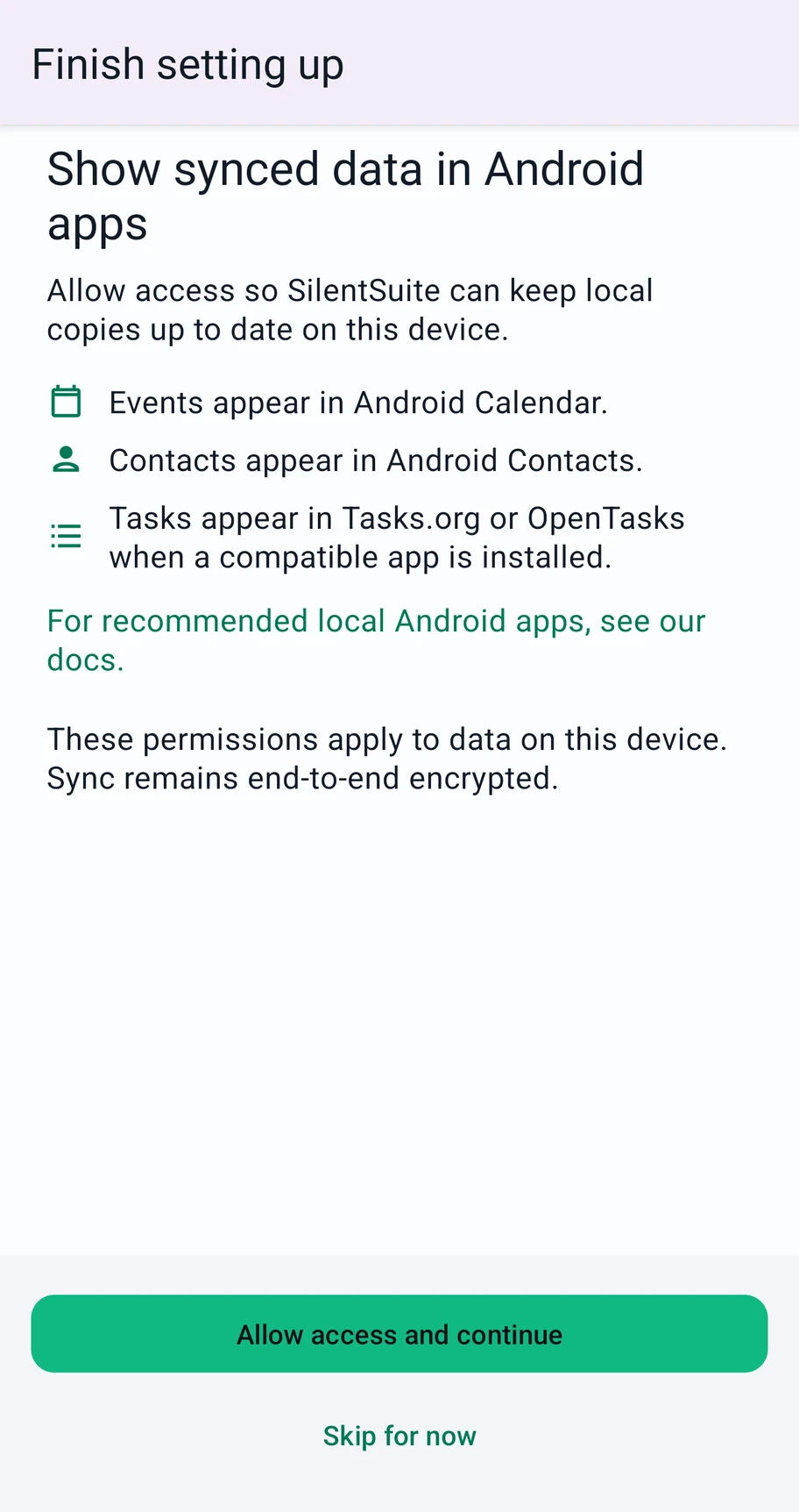 Setup: permissions